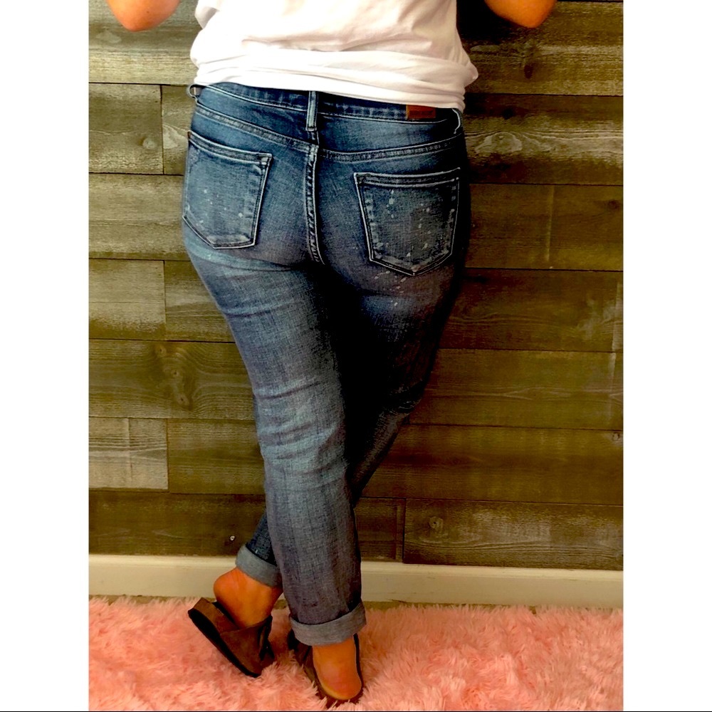 RESTOCK! Judy Blue destroyed bleach splash boyfriend jeans! - Picture 7 of 10